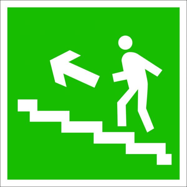 (062) Знак Направление к эвакуационному выходу (по лестнице налево вверх)